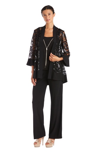 Traje de 3 piezas con chaqueta y collar