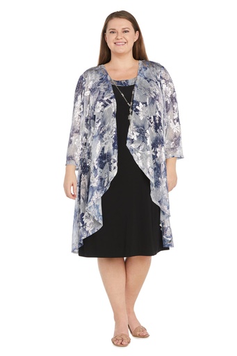 Vestido corto con chaqueta metálica