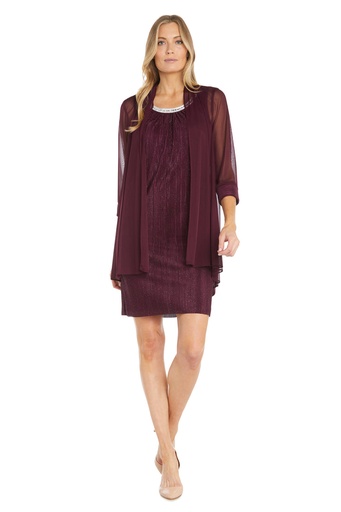 Vestido formal con chaqueta Burgundy