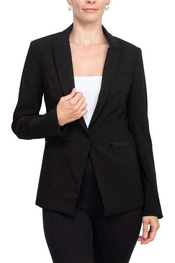 Blazer con zíper en los bolsillos
