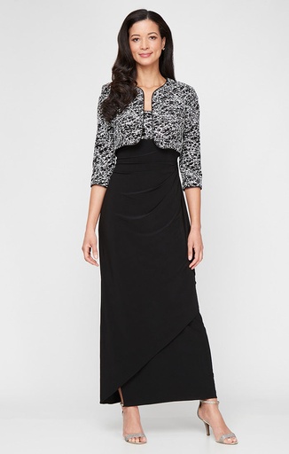 Vestido tipo bolero con cintura imperio
