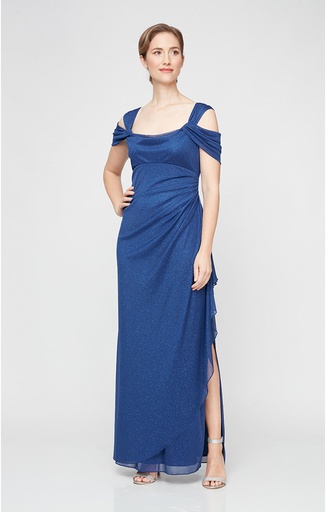 Vestido con hombros descubiertos brillante (copia)