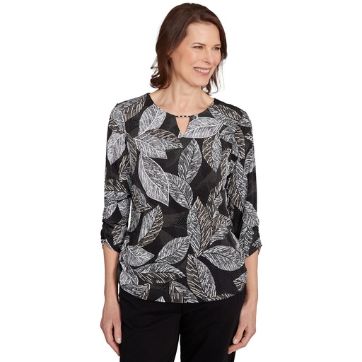 Blusa con estampado de hojas