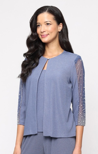 Set de blusa y top de mangas adornadas