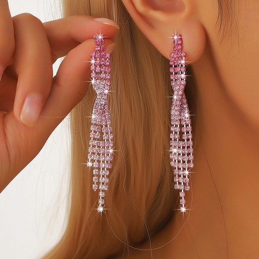 [2170134] Aretes con flecos de diamantes