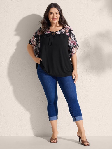 Blusa con mangas de volantes