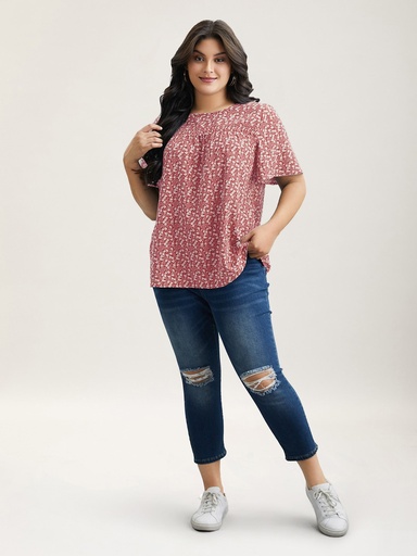 Blusa floral de mangas cortas Ditsy