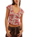 Blusa floral con ribete indefinido