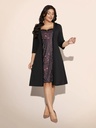 Vestido con escote patchwork tornasol