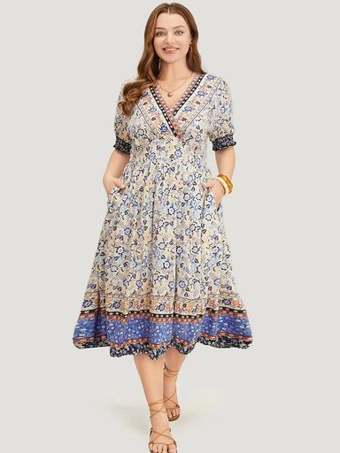 Vestido corto de estampado Bandana