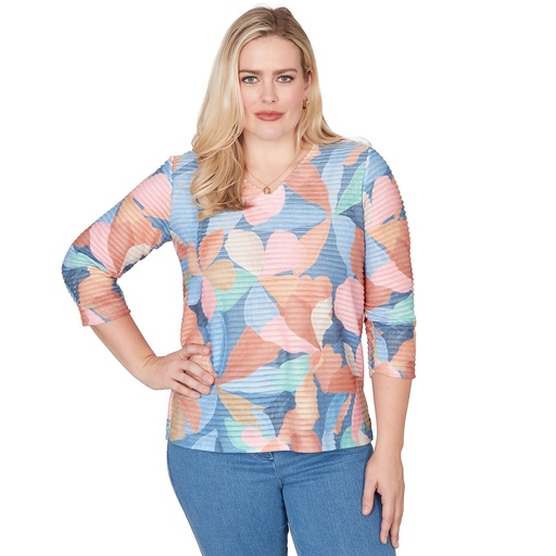 Blusa con estampado floral abstracto