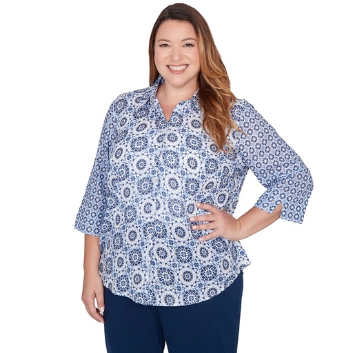 Camisera con estampado geométrico