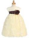 Vestido solido con rosas de gasa