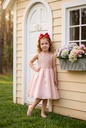 Vestido con jaqcuard con falda de tul