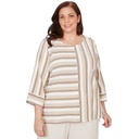 Blusa con rayas y diseño de bloques