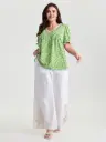 Blusa floral con ribete de encaje