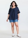 Blusa con ribete de encaje tejido