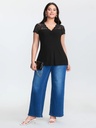 Blusa de mangas cortas de encaje