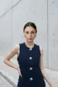 Chaleco formal con maxi botones