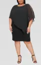 Vestido con capa asimétrica de gasa 