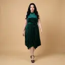 Vestido plisado de terciopelo 