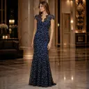 Vestido largo de estilo escultural