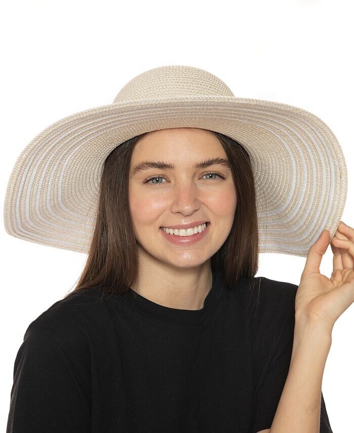 Sombrero flexible con ala rayada