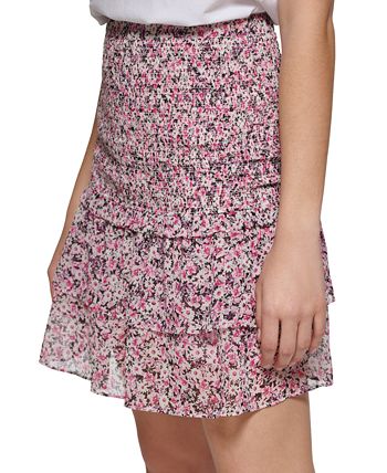 Falda con volantes estampados