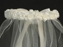 Velo con flores de raso y organza