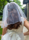 Velo en diadema con flores de organza
