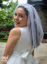 Velo en diadema con flores de organza