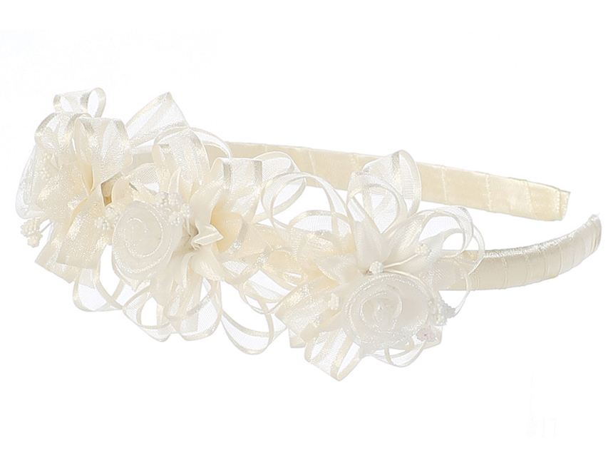 Diadema con flores de organza