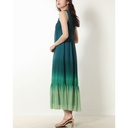 Vestido largo con ribete sombreado