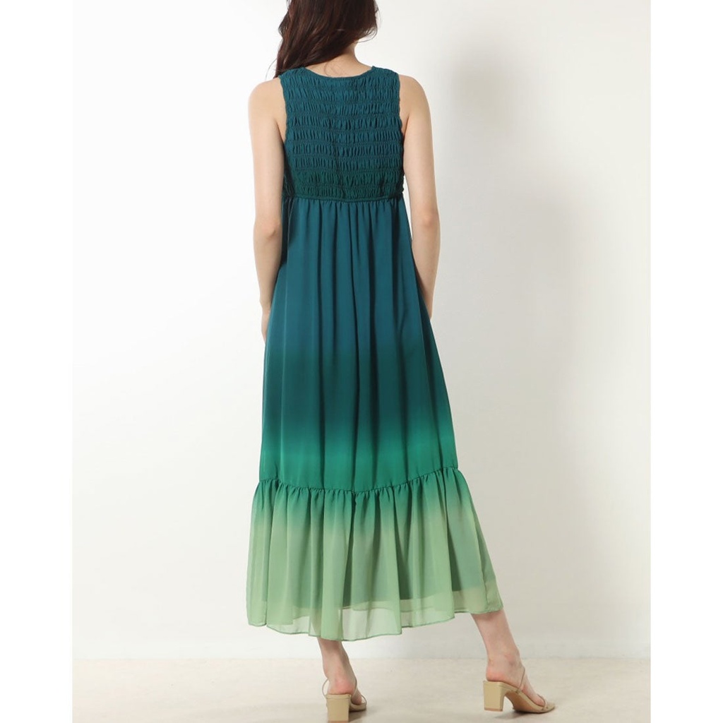 Vestido largo con ribete sombreado