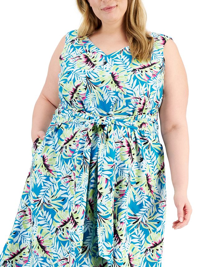 Vestido midi con lazo en la cintura