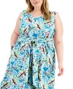 Vestido midi con lazo en la cintura