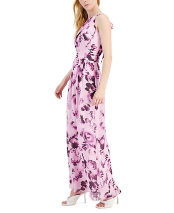 Vestido maxi con corpiño plisado