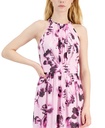 Vestido maxi con corpiño plisado