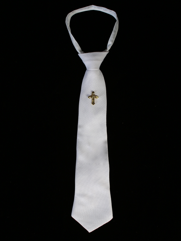Corbata cremallera con cruz dorada