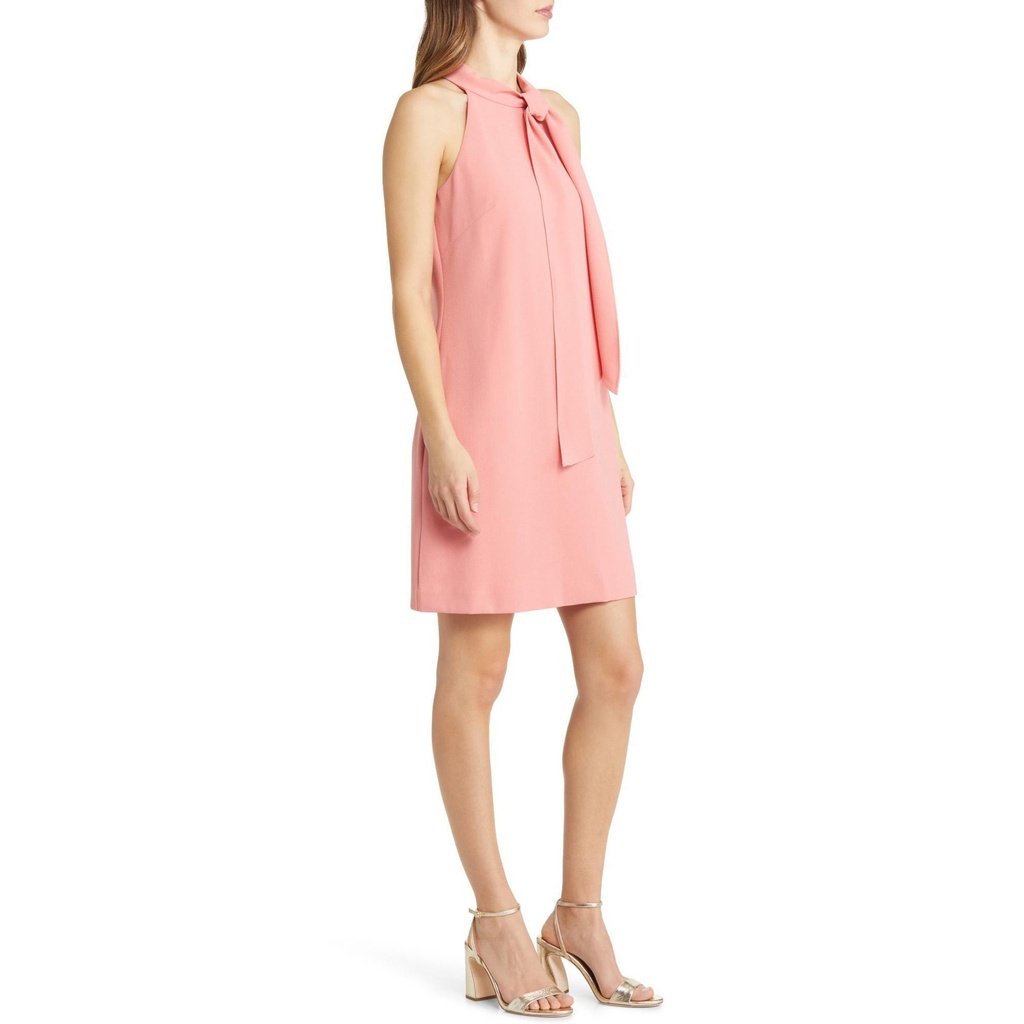 Vestido cuello halter y lazo