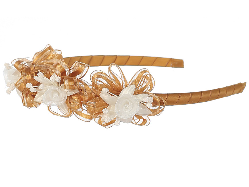 Diadema con flores de organza