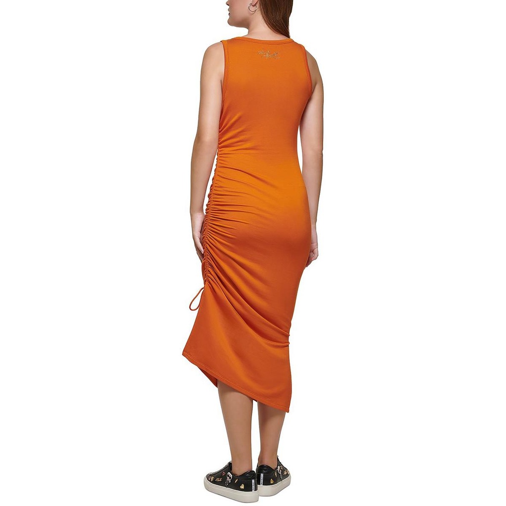 Vestido midi con laterales fruncidos