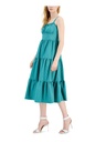vestido midi a rayas escalonado