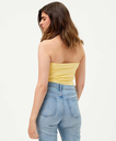 Blusa crop strapless de algodón