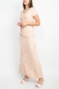 vestido largo con efecto bordado