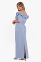 Vestido con volantes en el escote