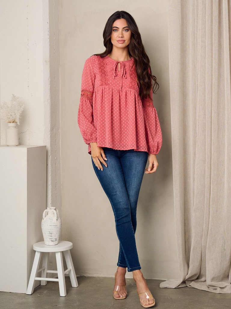Blusa de manga larga Polka Suizo