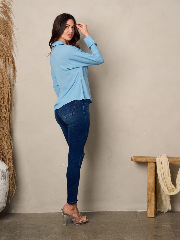 Blusa de manga larga Surplice