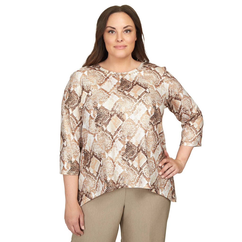 Blusa con estampado de pitón brillante