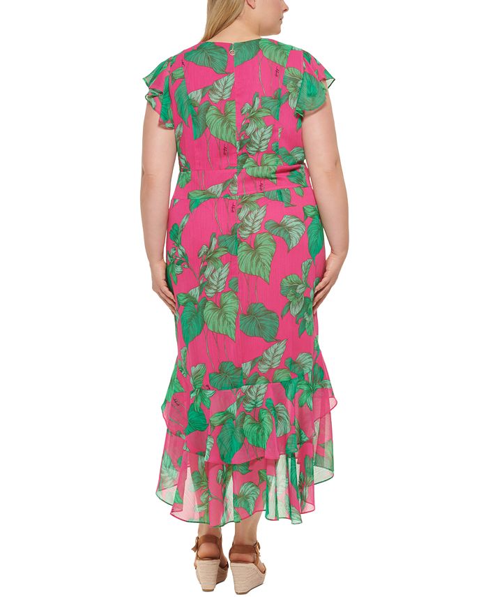 Vestido midi con orquídeas Island